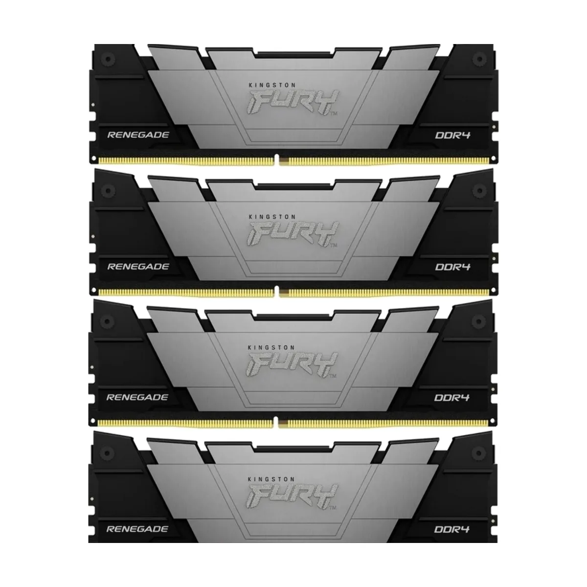 Оперативная память Kingston Fury Renegade, DDR4, 32Gb (4x8GB), 3200MHz, CL16, DIMM, с радиатором, черный