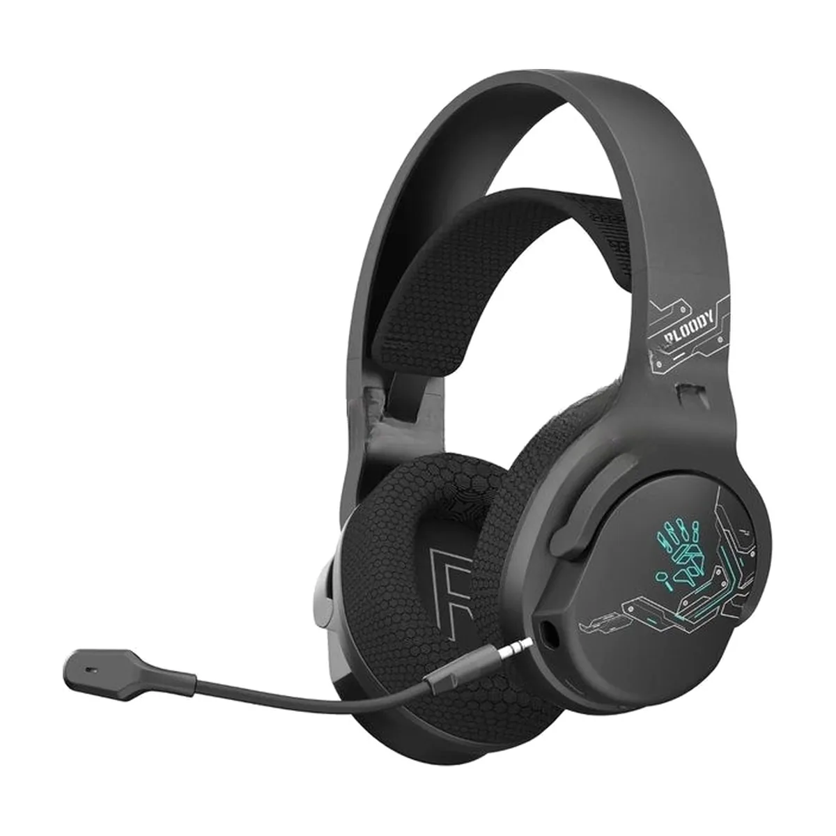 Гарнитура Bloody GR370 черный, беспроводная + проводная, Bluetooth, до 45 ч, подсветка