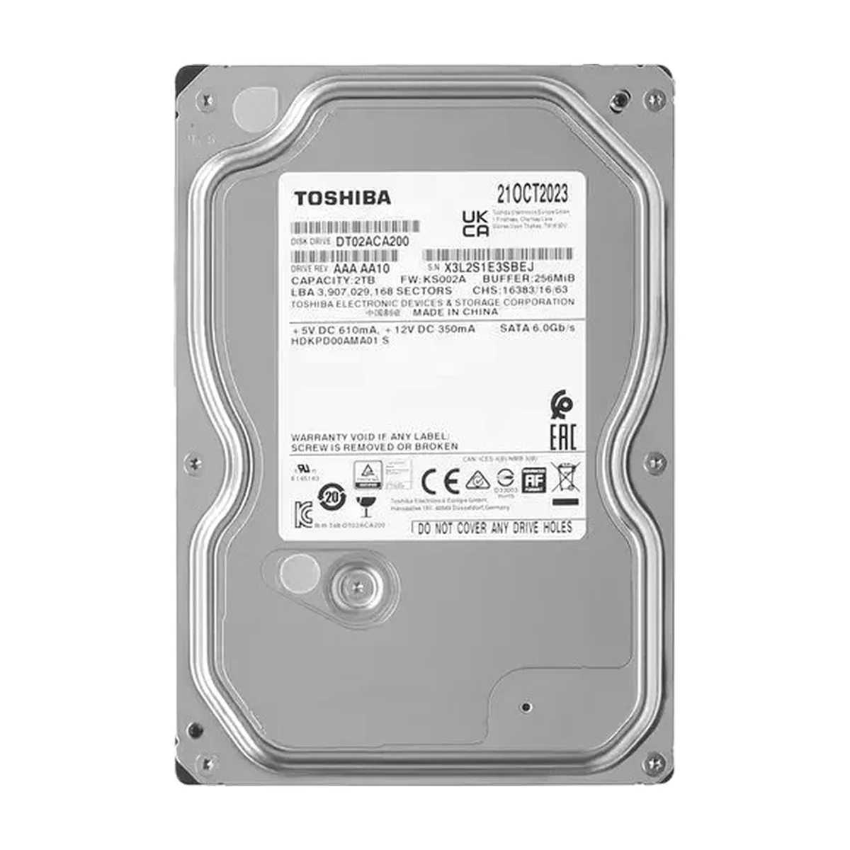 Жесткий диск HDD Toshiba DT02 2Tb 7200rpm SATA-III 256Mb 3.5"
