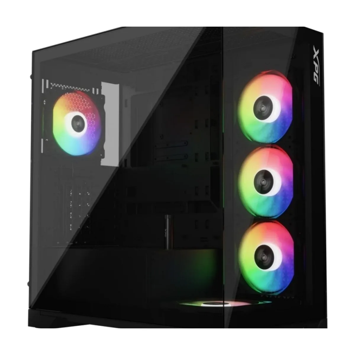 Компьютерный корпус XPG INVADER X BLACK (INVADERXMT-BKCWW) Mid-Tower Gaming ATX PC Case with Panoramic View, Tempered Glass Panels, and RGb Lighting Black