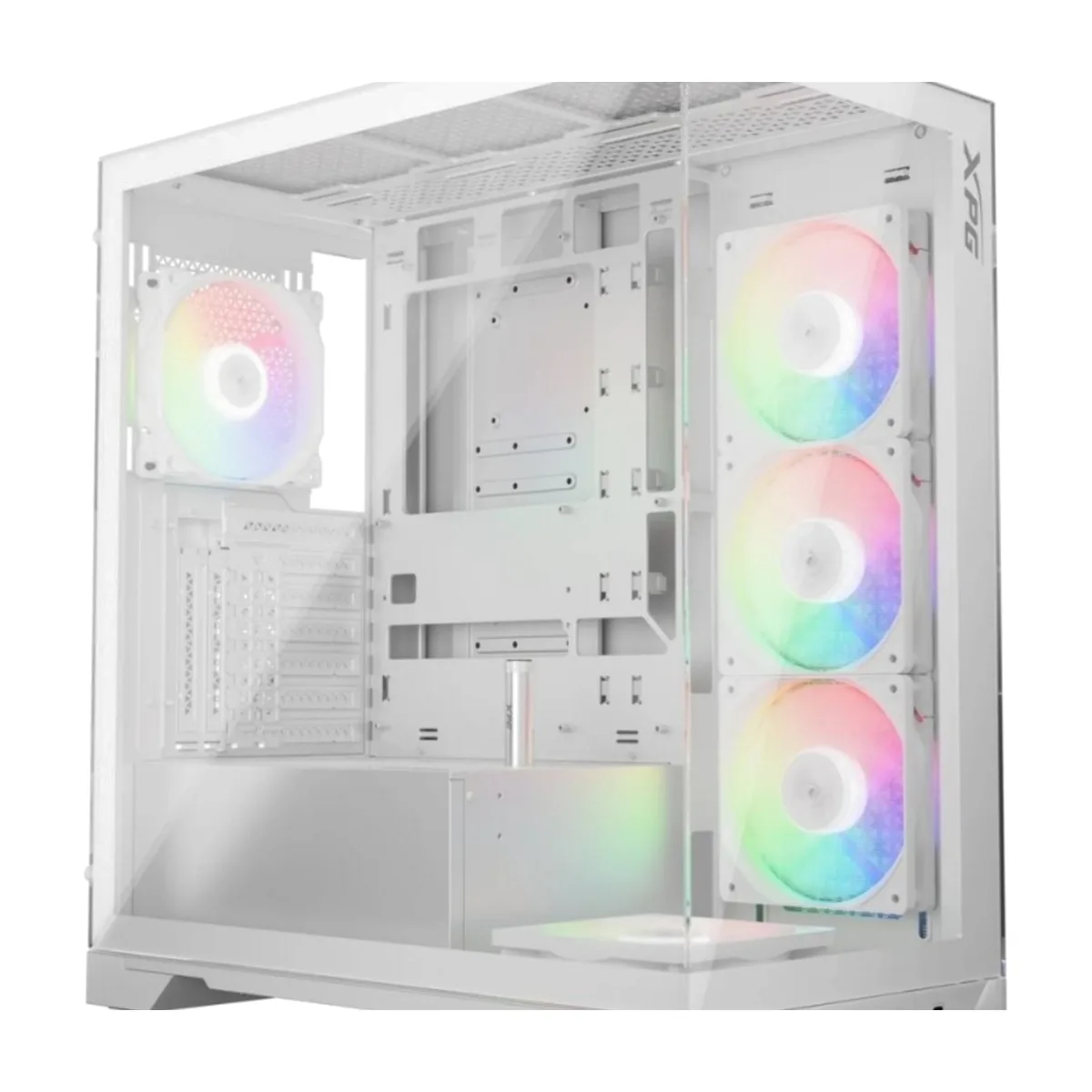 Компьютерный корпус XPG INVADER X WHITE (INVADERXMT-WHCWW) Mid-Tower Gaming ATX PC Case with Panoramic View, Tempered Glass Panels, and RGb Lighting Black
