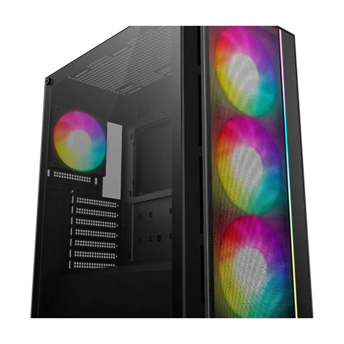 Компьютерный корпус Deepcool MATREXX 55 MESH V4 без БП, боковое окно (закаленное стекло), 3xARGB LED 140мм вентилятора спереди, 1xARGB LED 120мм вентилятор сзади, черный, ATX