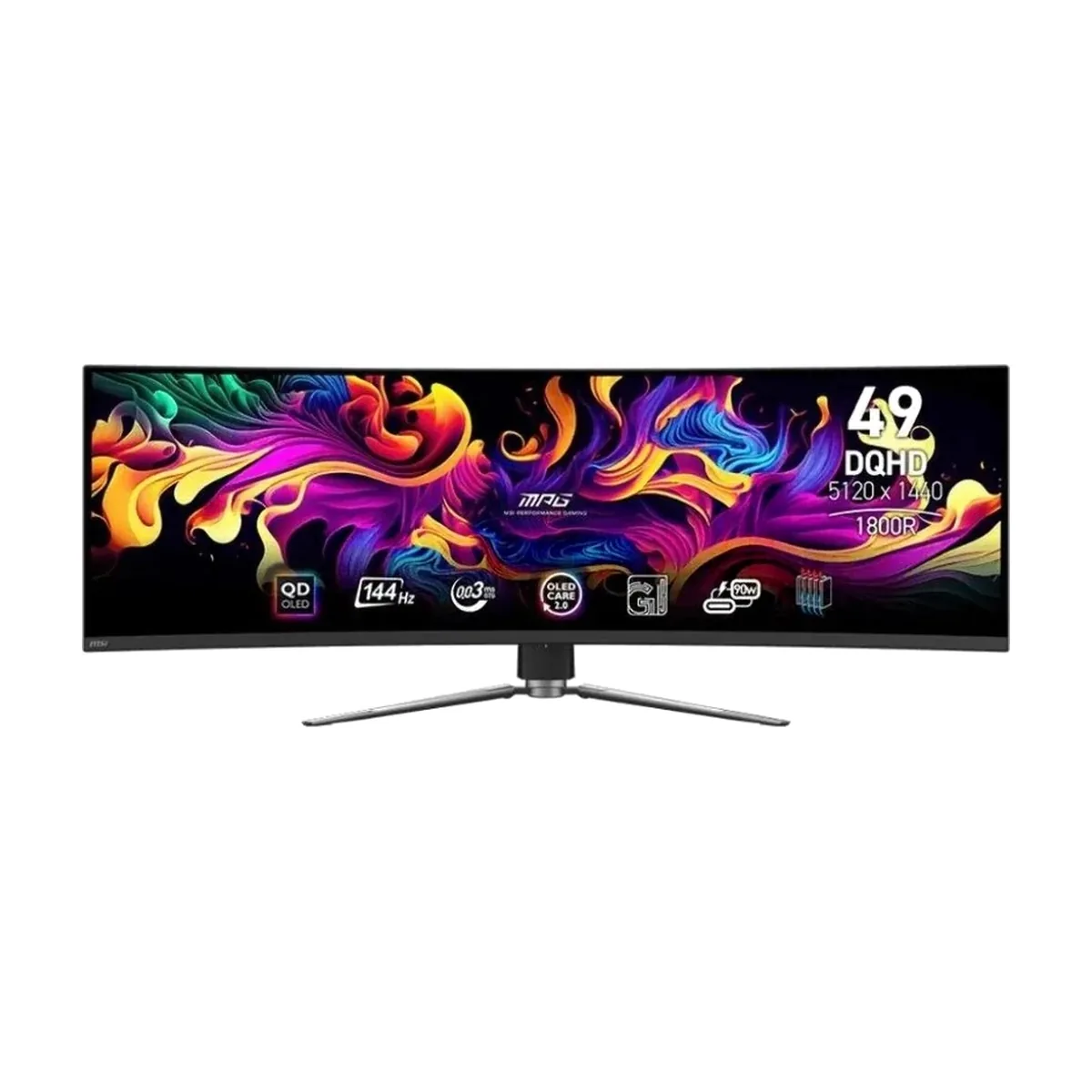 Монитор 49" MSI MPG 491CQP QD OLED 5120x1440, 144 Гц, 0.03 мс, 32:9, 250 кд/м², 2xHDMI, 1хDP, 1хUSB-C, изогнутый, черный