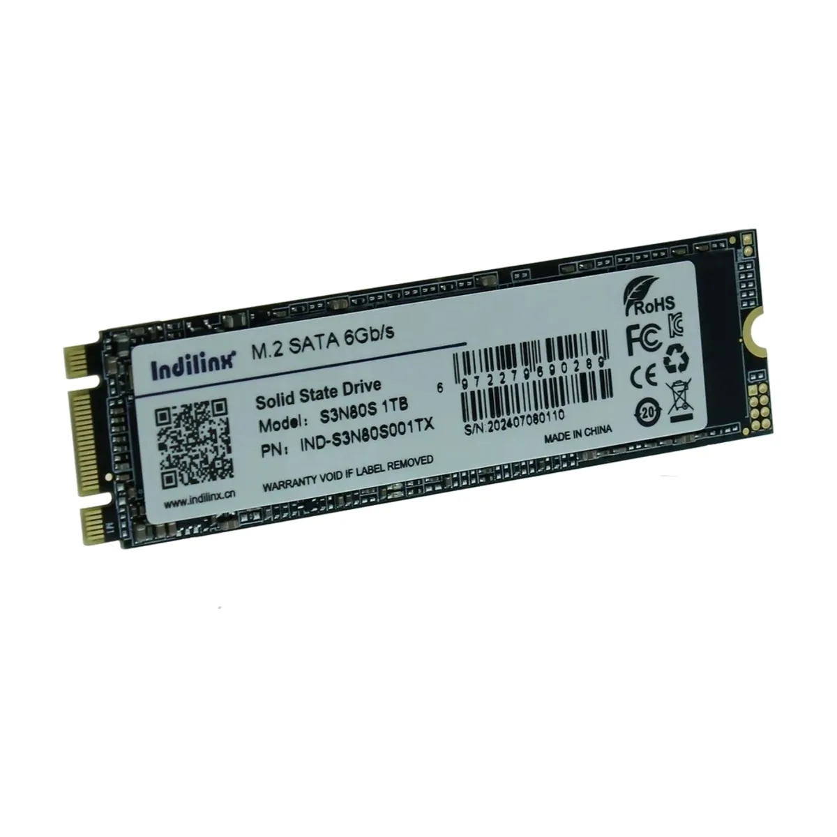 Накопитель SSD Indilinx IND-S3N80S 1ТБ, M.2 2280, SATA III, M.2, R/W 530/450