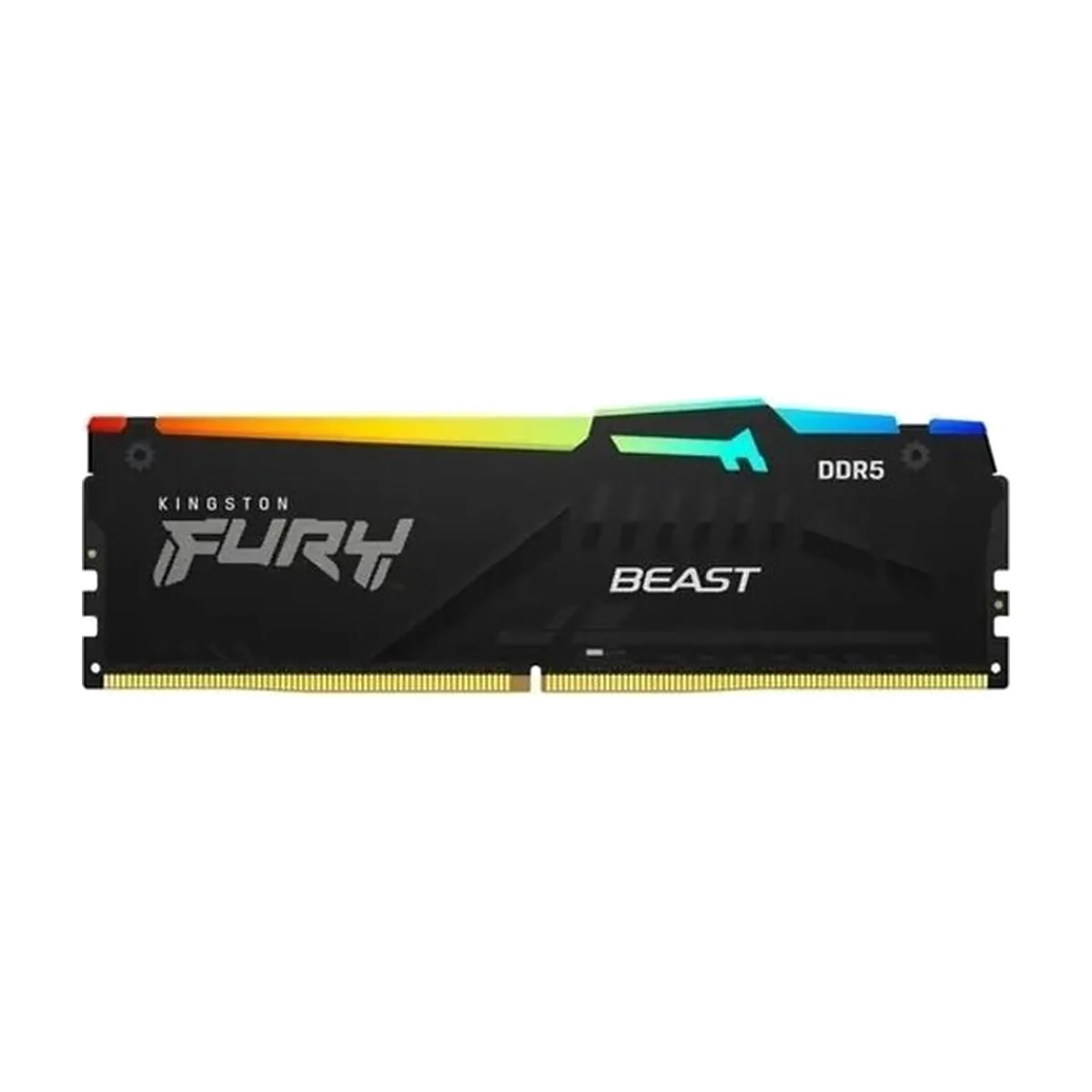 Оперативная память Kingston Fury Beast, DDR5, 16Gb (1x16Gb), 5600MHz, CL36, DIMM, с радиатором, RGB, черный