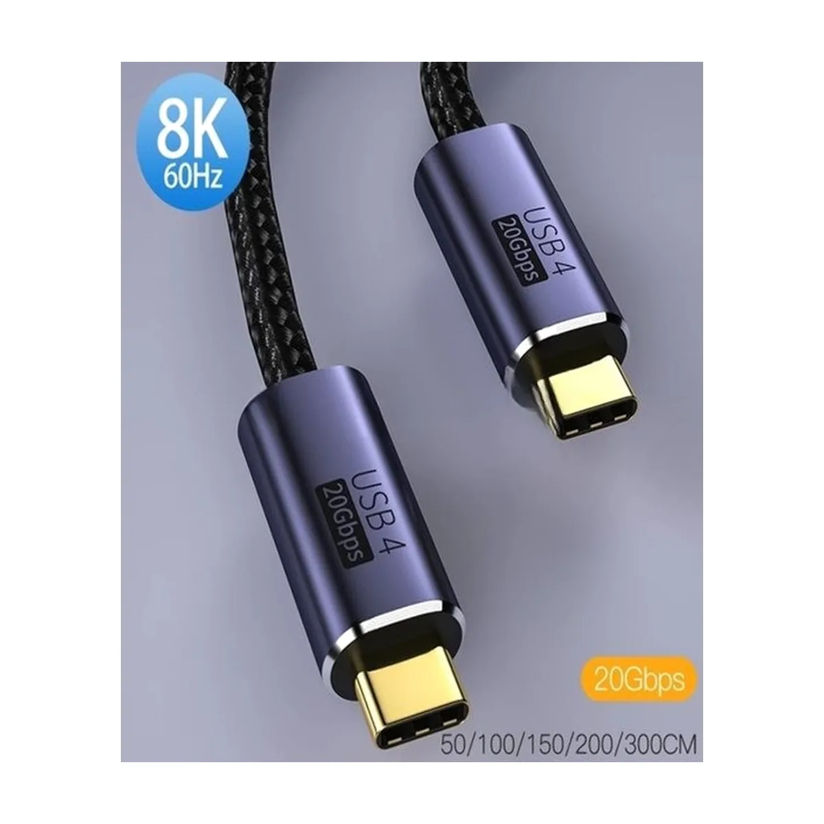 Кабель USB4 Type-C на Type-C Thunderbolt 3, PD 100W 3м