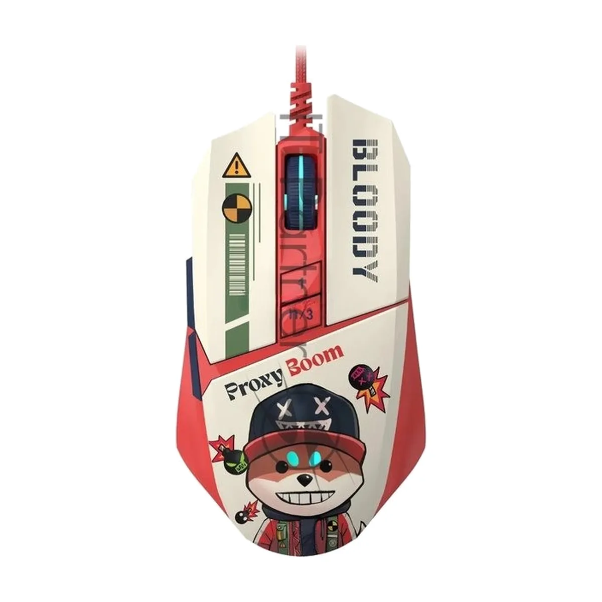 Мышь проводная A4Tech Bloody W63 Max Proxy Boom бежевый/красный, 12000 dpi, USB, кнопки - 9