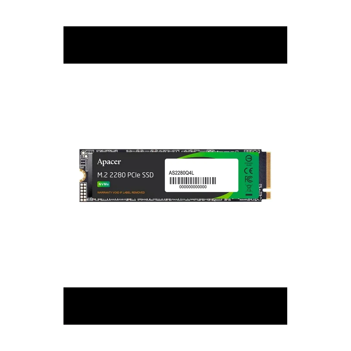 Накопитель SSD Apacer AS2280Q4L, 512Gb, M.2 2280, PCIe 4.0 x4, NVMe, R/W 3600/3000