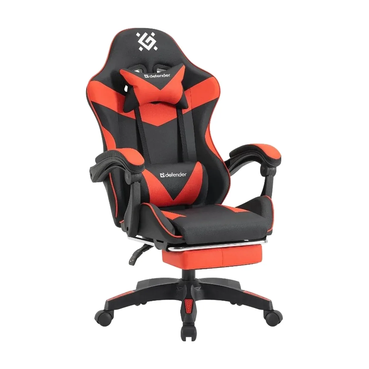 Кресло Defender TORNADO BLACK/RED черный/красный, экокожа