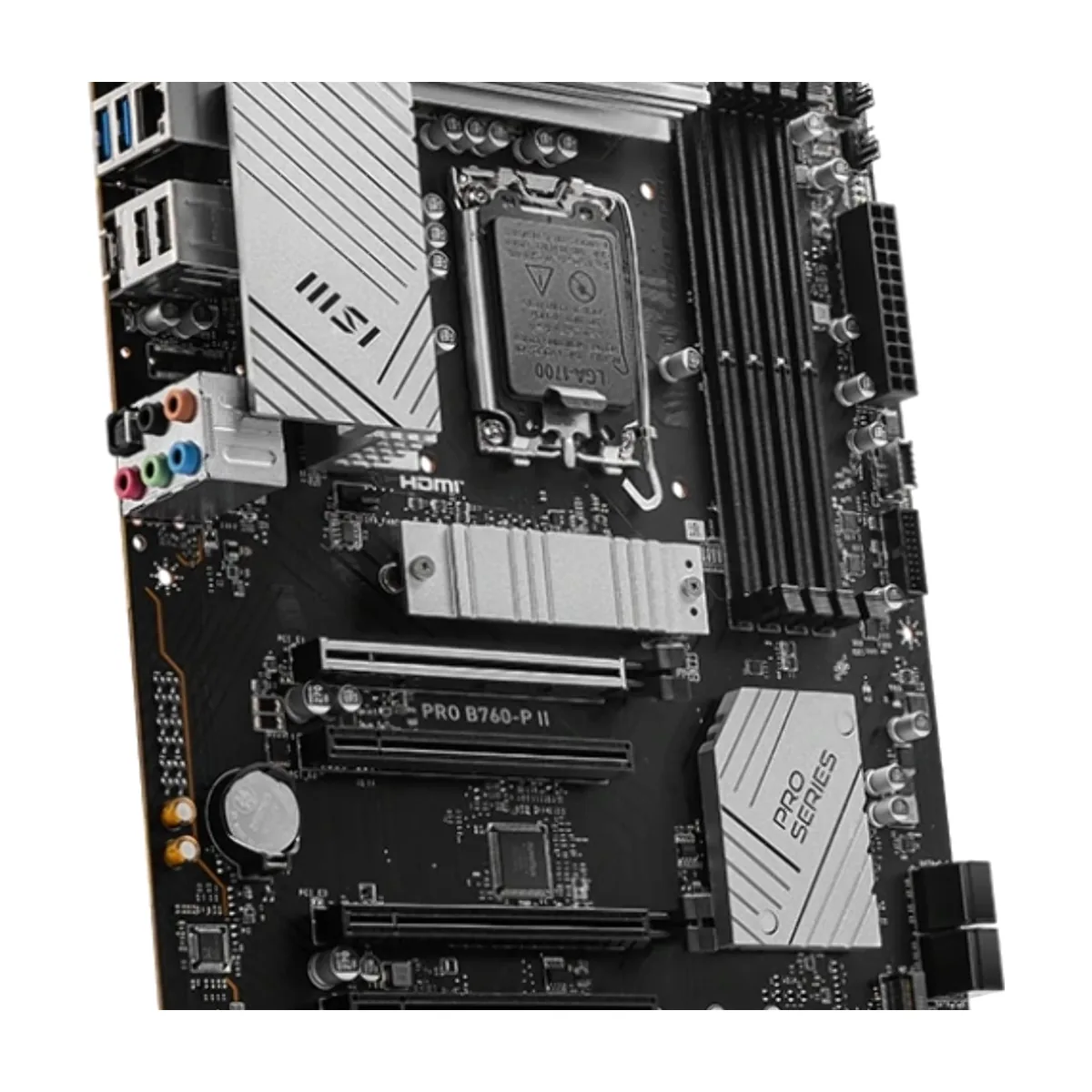 Материнская плата MSI PRO B760-P II, LGA1700, Intel B760, 4xDDR5, 4xSATA, 2xM.2, 1xPCIe 4.0 x16, DisplayPort, HDMI, 1x2.5Gb LAN, USB Type-C, 5x3.5 мм, 7.1, ATX