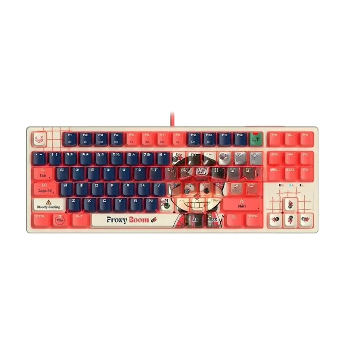 Клавиатура проводная A4Tech Bloody AT87 Proxy Boom USB бежевый/красный