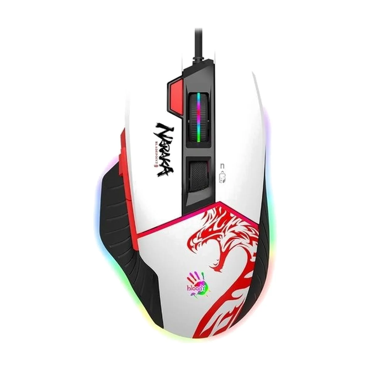 Мышь проводная A4Tech Bloody W95 Max Naraka белый/рисунок, оптическая, 12000 dpi, USB, кнопки - 6