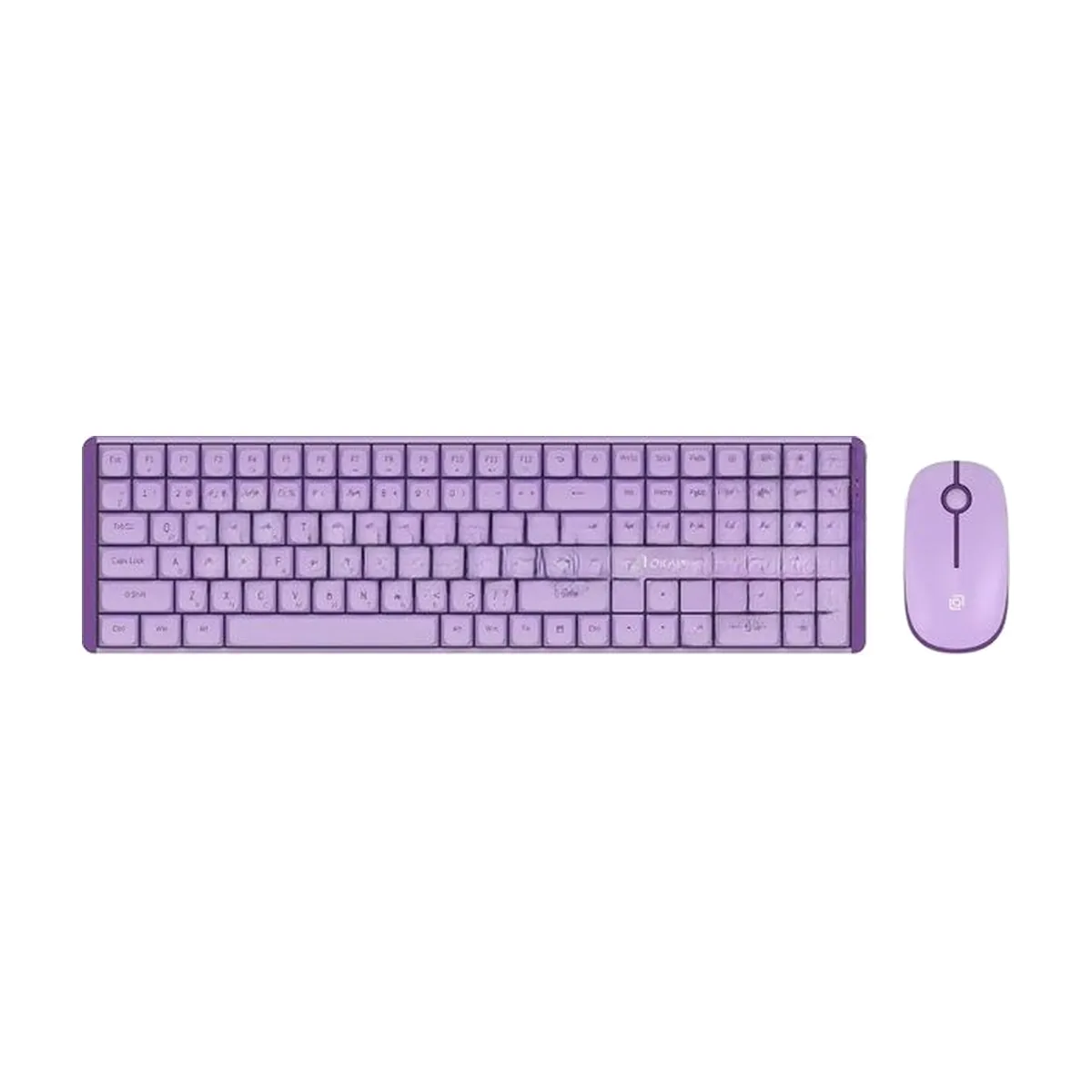 Комплект клавиатура+мышь AULA AC306 беспроводной, USB, 1600 DPI, сиреневый