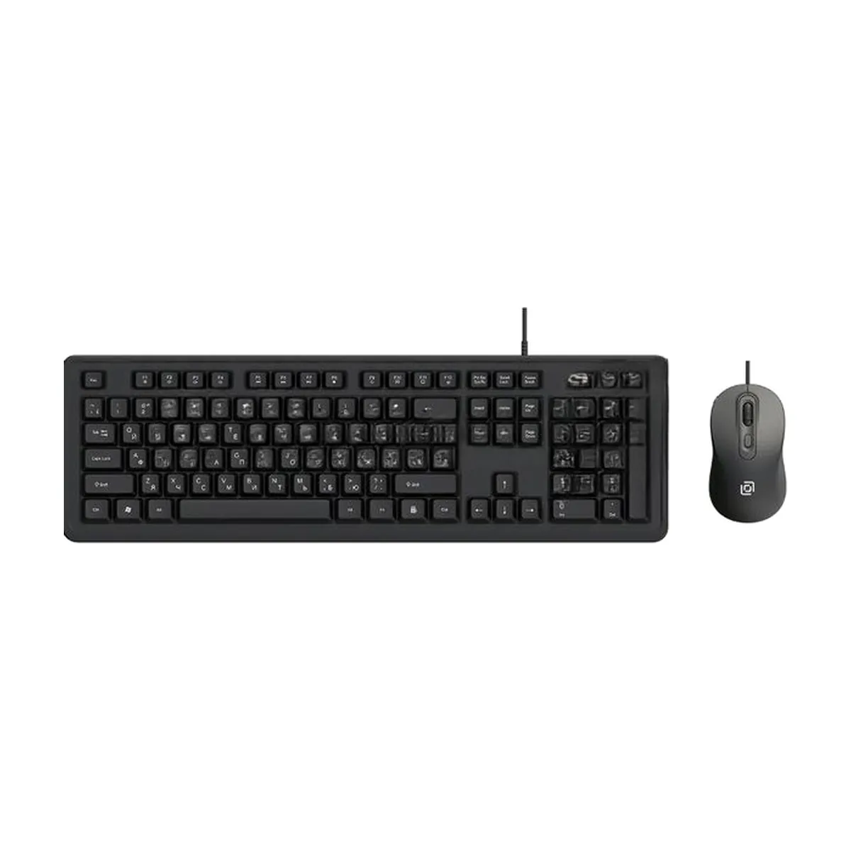 Комплект клавиатура+мышь Oklick S605 проводной, USB, 2400 DPI, чёрный