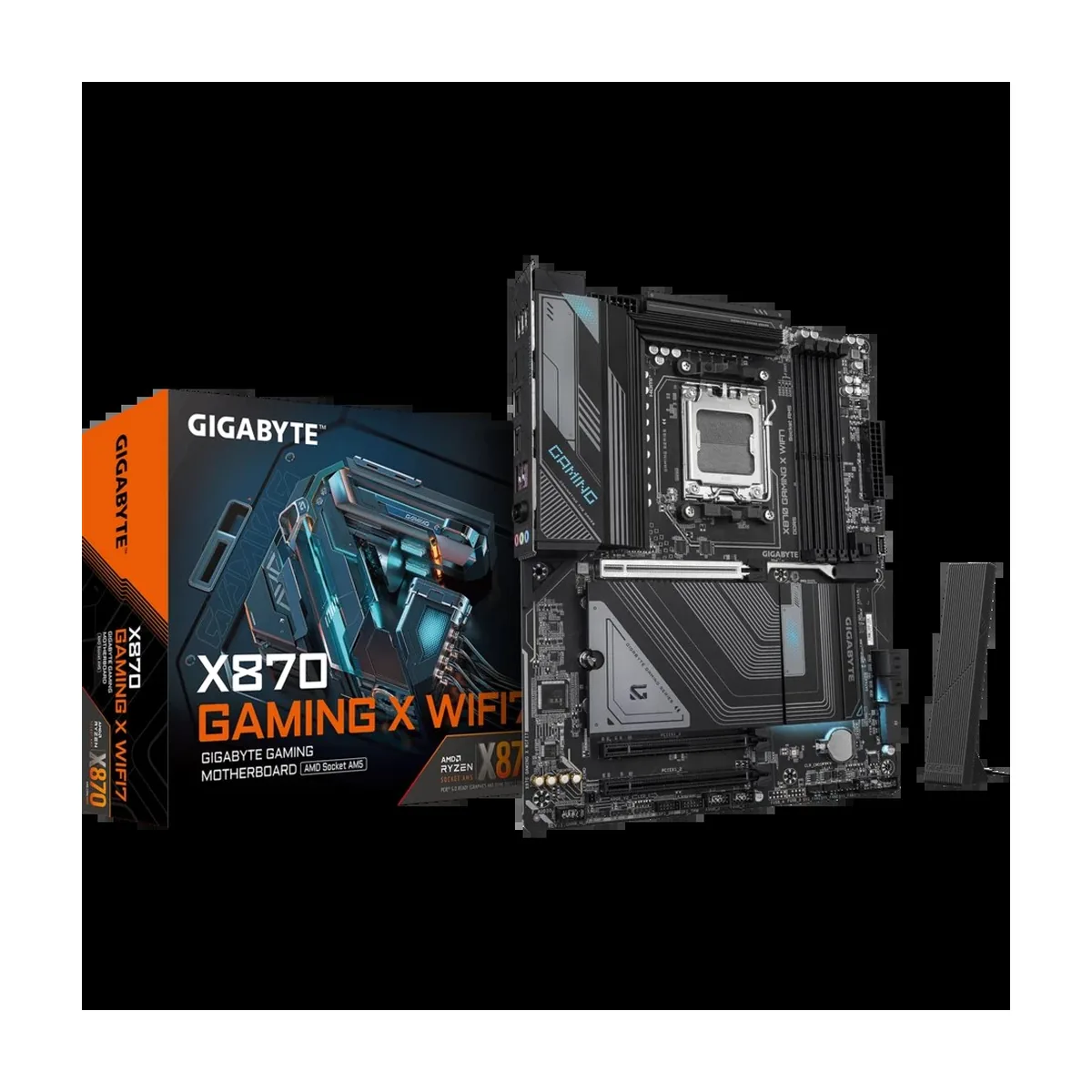 Материнская плата Gigabyte X870 GAMING X WIFI7, AM5, AMD X870, 4xDDR5, 4xSATA, 3xM.2, 1xPCIe 5.0 x16, 2xPCIe 3.0 x1, HDMI, 1x2.5Gb LAN, USB Type-C, 3x3.5 мм, 7.1, ATX