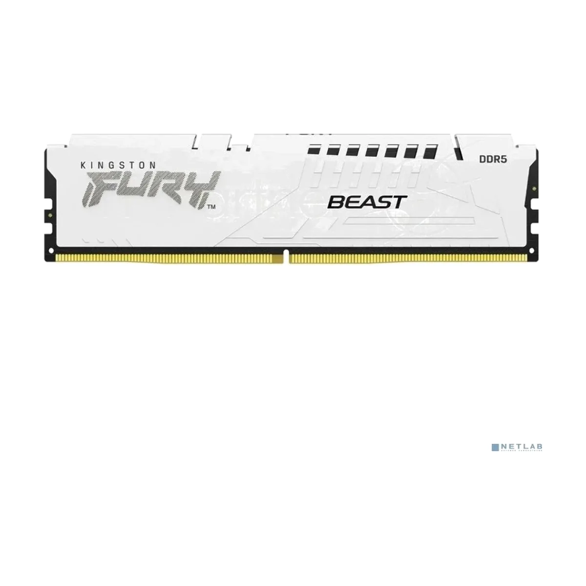 Оперативная память Kingston Fury Beast, DDR5, 16Gb (1x16GB), 6000MHz, CL30, DIMM, с радиатором, белый