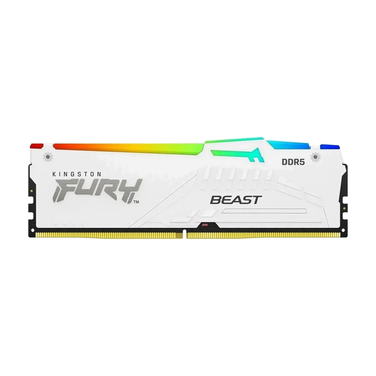 Оперативная память Kingston Fury Beast, DDR5, 16Gb (1x16Gb), 6000MHz, CL36, DIMM, с радиатором, RGB, белый