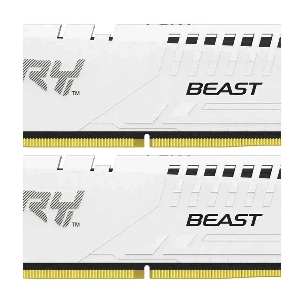 Оперативная память Kingston Fury Beast, DDR5, 32Gb (2x16Gb), 5600MHz, CL40, DIMM, с радиатором, белый