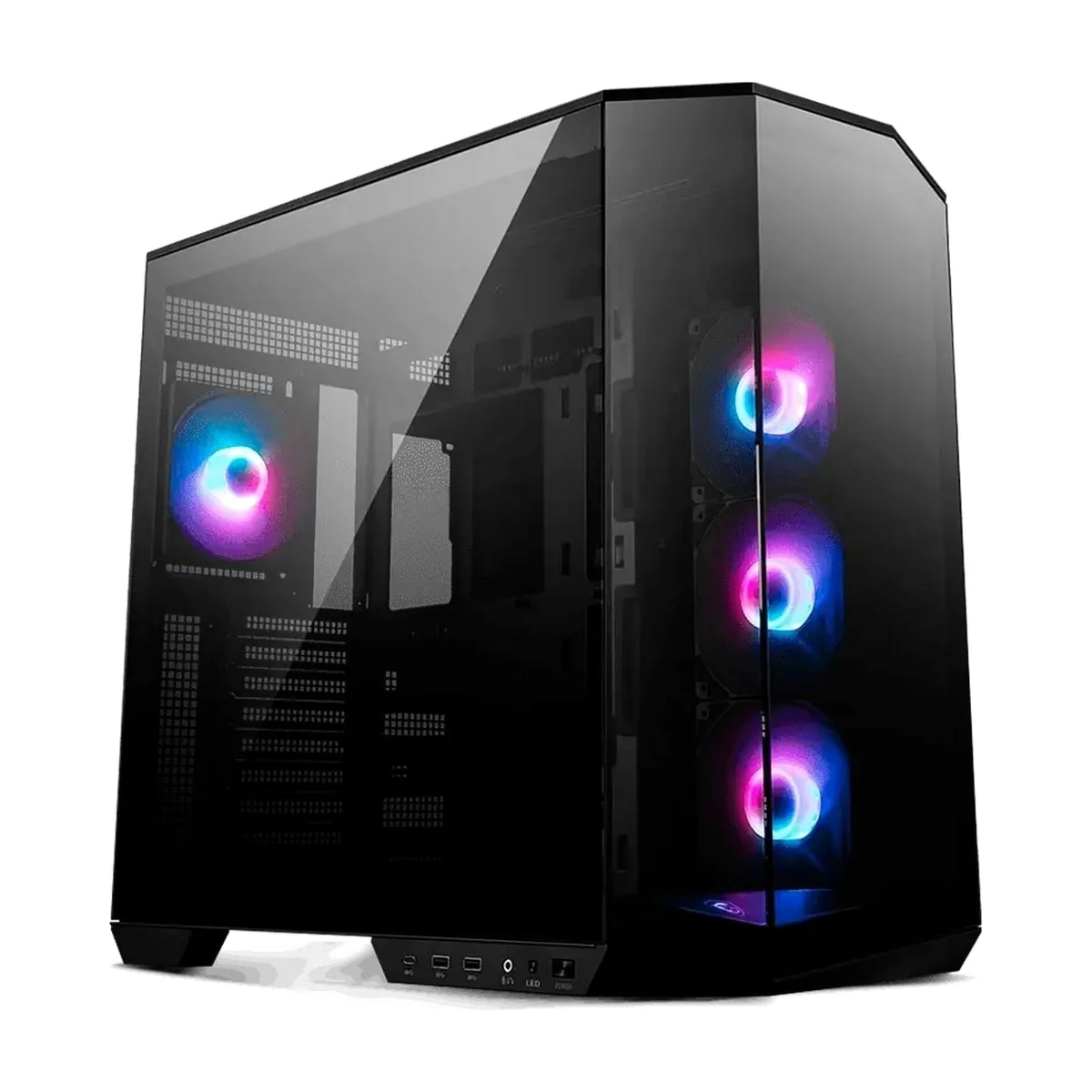 Компьютерный корпус MSI MAG Pano 100R PZ, Mid Tower, ATX, 2xUSB 3.2 Gen 1, 1xUSB 3.2 Gen2 Type-C, 3x120мм ARGb Reverse Blade Fan, 1x120мм ARGb Fan, ARGb+PWM Control Board,Tempered Glass Window, Brown Box