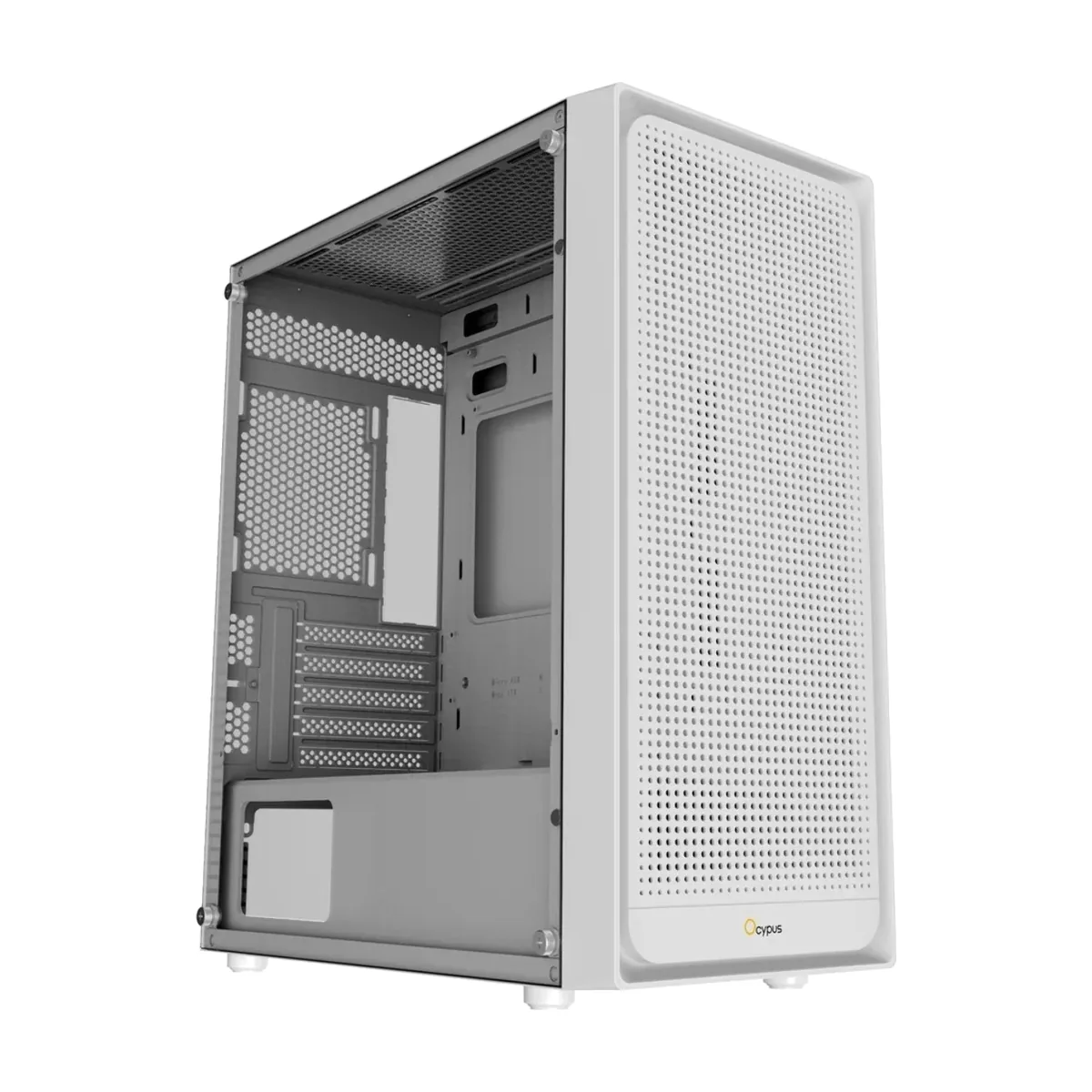 Компьютерный корпус Ocypus Gaммa C50 без БП белый (Gaммa-C50-WHG000XX-GL)