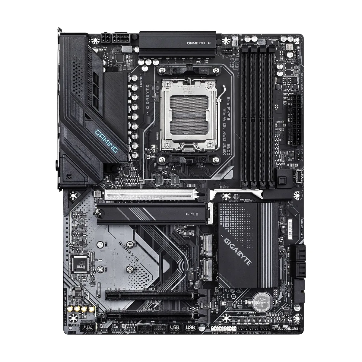 Материнская плата Gigabyte X870 GAMING WIFI6, AM5, AMD X870, 4xDDR5, 4xSATA, 3xM.2, 1xPCIe 5.0 x16, 2xPCIe 3.0 x1, HDMI, 1x2.5Gb LAN, USB Type-C, 3x3.5 мм, 7.1, ATX