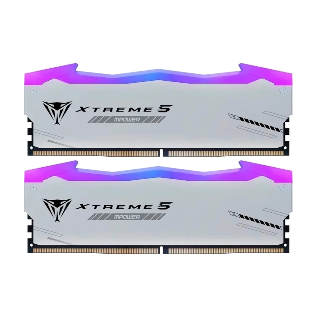 Оперативная память Patriot Viper Xtreme 5, DDR5, 32Gb (2x16Gb), 8000MHz, CL38, DIMM, с радиаторами, RGB, серебристый