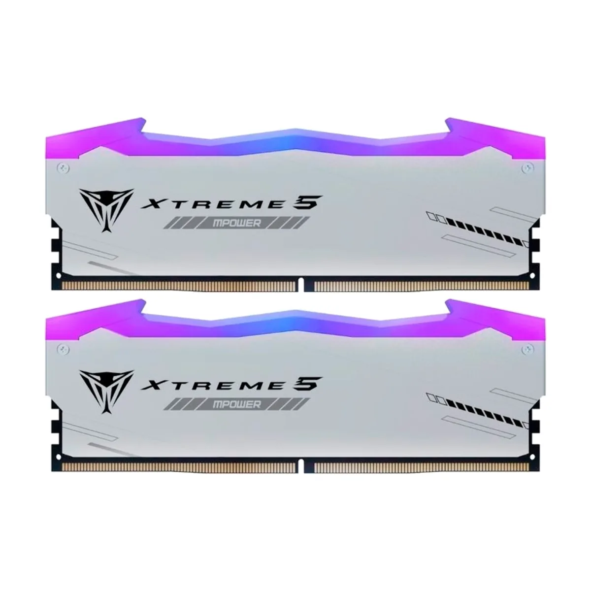 Оперативная память Patriot Viper Xtreme 5, DDR5, 32Gb (2x16Gb), 6400MHz, CL32, DIMM, с радиаторами, RGb, серебристый