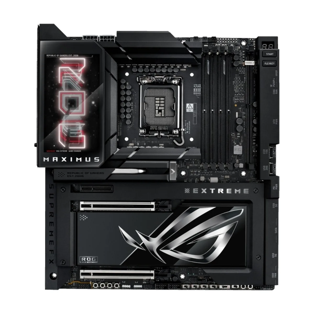 Материнская плата ASUS ROG MAXIMUS Z890 EXTREME, LGA1851, Intel Z890, 4xDDR5, 4xSATA, 6xM.2, 2xPCIe 5.0 x16, HDMI, USB Type-C, 2x10Gb LAN, Thunderbolt, 2x3.5 мм, 7.1, E-ATX
