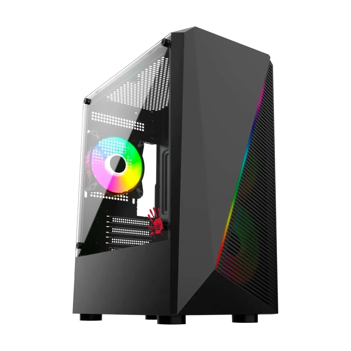 Компьютерный корпус Bloody BD-CC102F черный без БП mATX 2x120мм 2xUSB 2.0 1xUSB 3.0 audio bott PSU