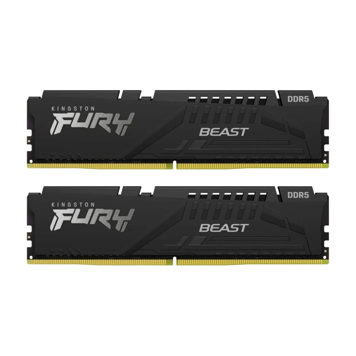 Оперативная память Kingston Fury Beast, DDR5, 32Gb (2x16Gb), 6400MHz, CL32, DIMM, с радиатором, черный