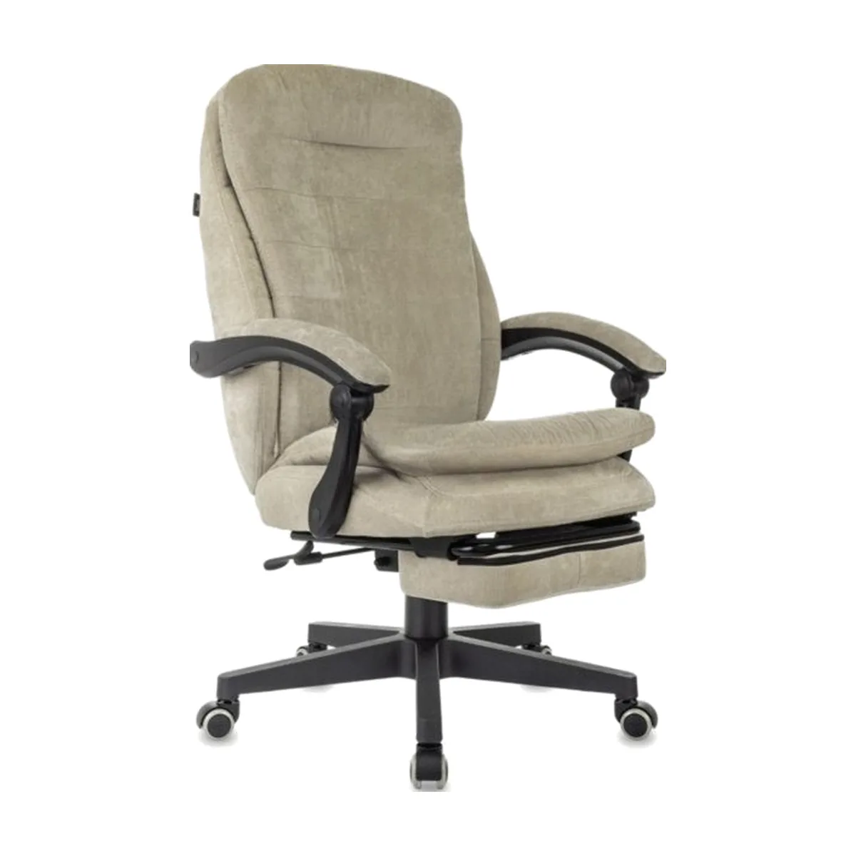 Кресло руководителя Бюрократ T-9950MSG-F Fabric песочный Light-21, крестов. пластик, подст. для ног