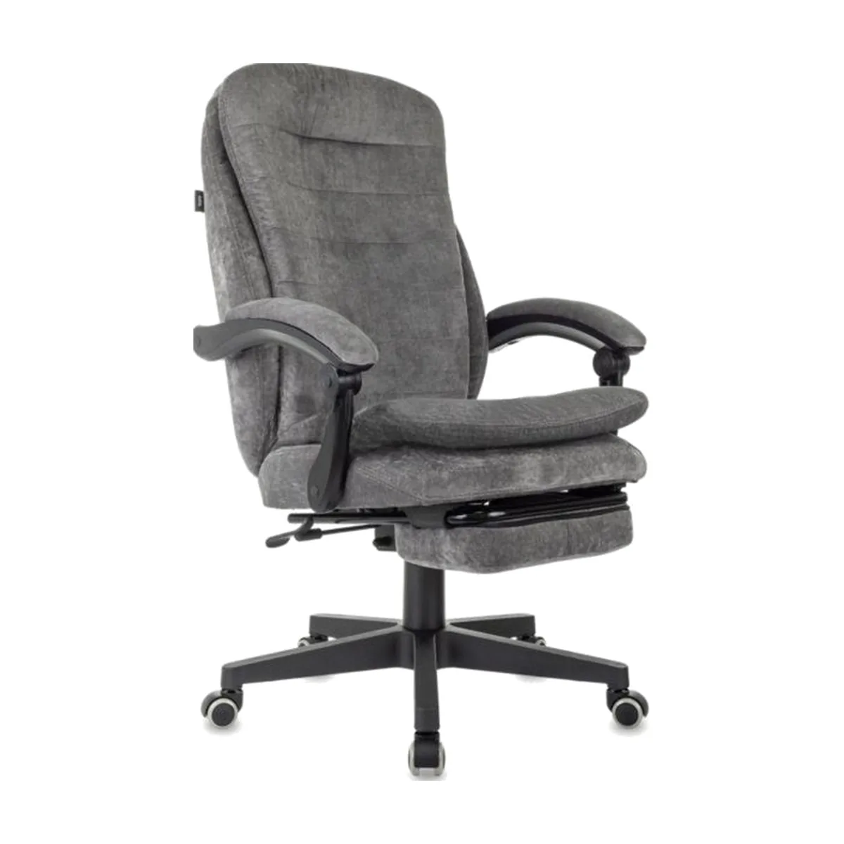 Кресло руководителя Бюрократ T-9950MSG-F Fabric серый Light-19, крестов. пластик, подст. для ног