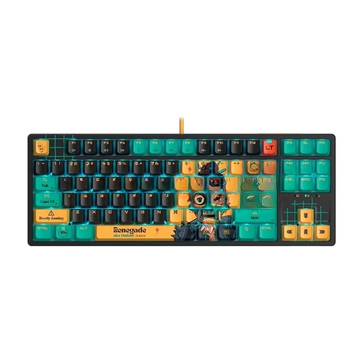 Клавиатура A4Tech Bloody AT87 Renegade проводная USB черный/зеленый