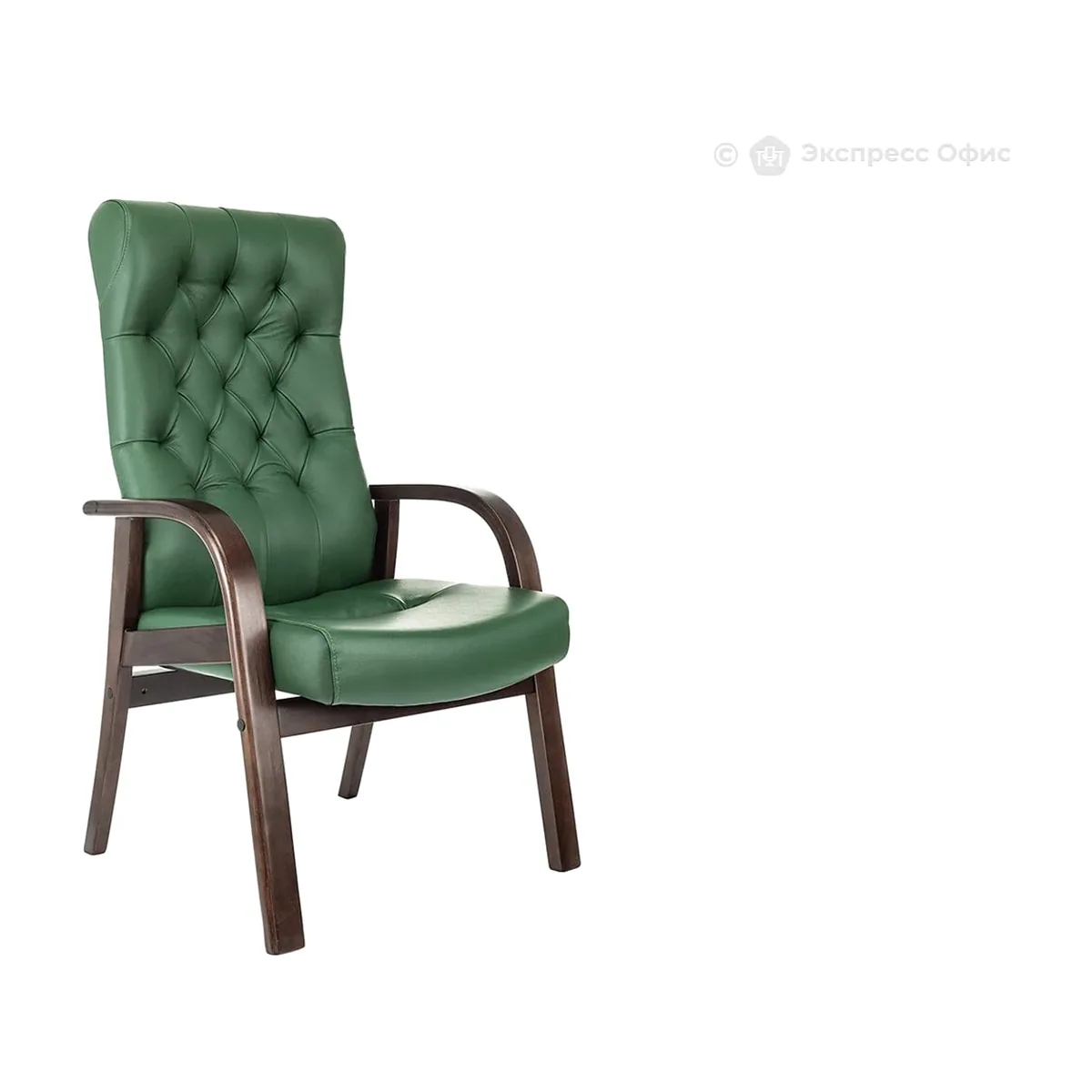 Кресло офисное Бюрократ T-9928WALNUT-CF черный, кожа, на ножках, дерево