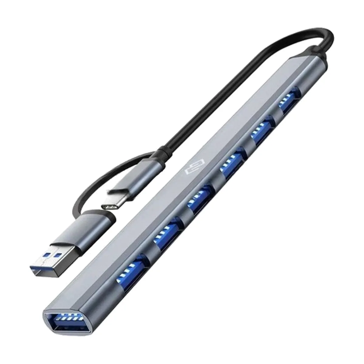 USB-концентратор Digma DHUB-7USB-AC-3.0, USB-C + USB-A, USB 3.0 7 портов, USB