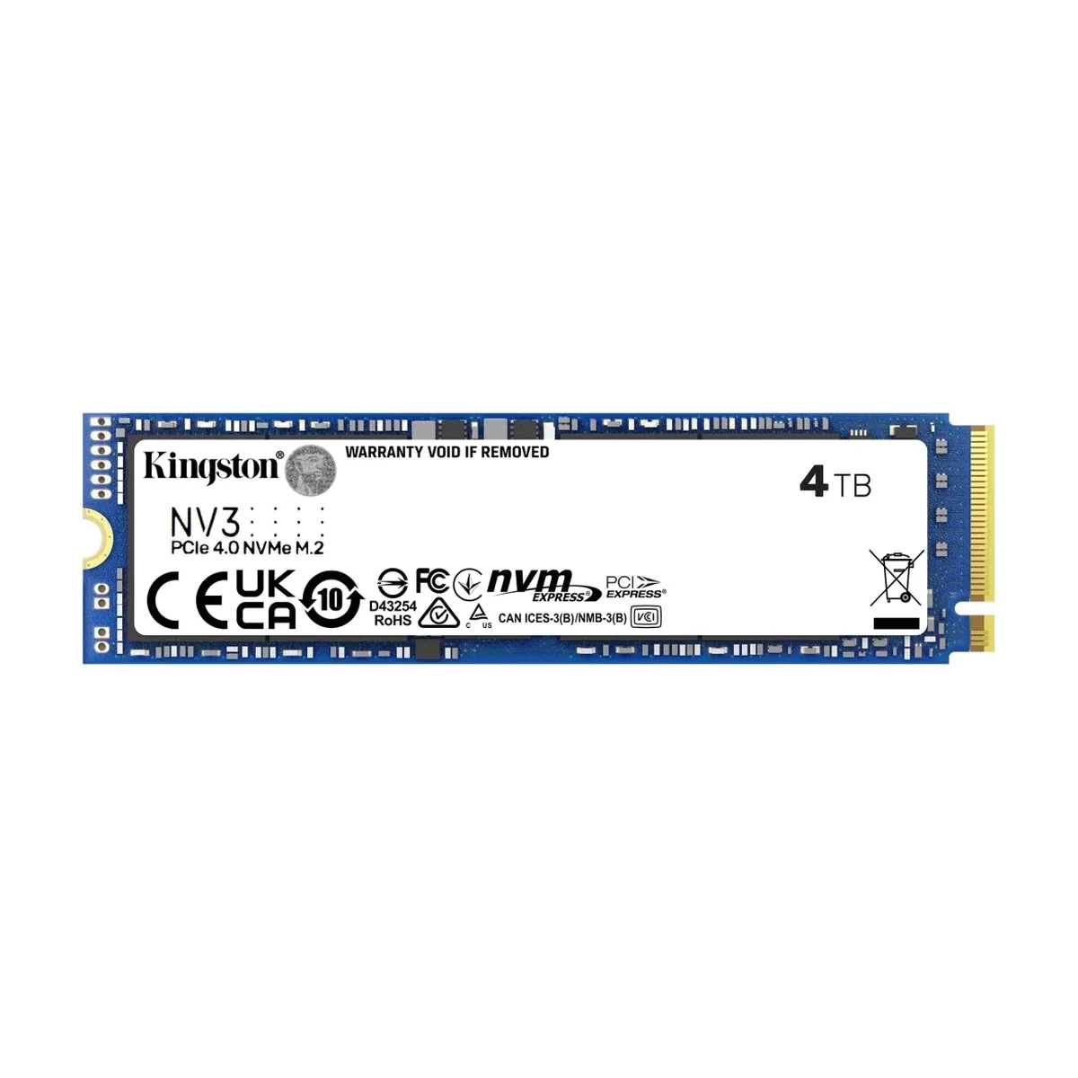 Накопитель SSD Kingston NV3, 4000Gb, M.2 2280, PCIe 4.0 x4, NVMe, R/W 6000/5000