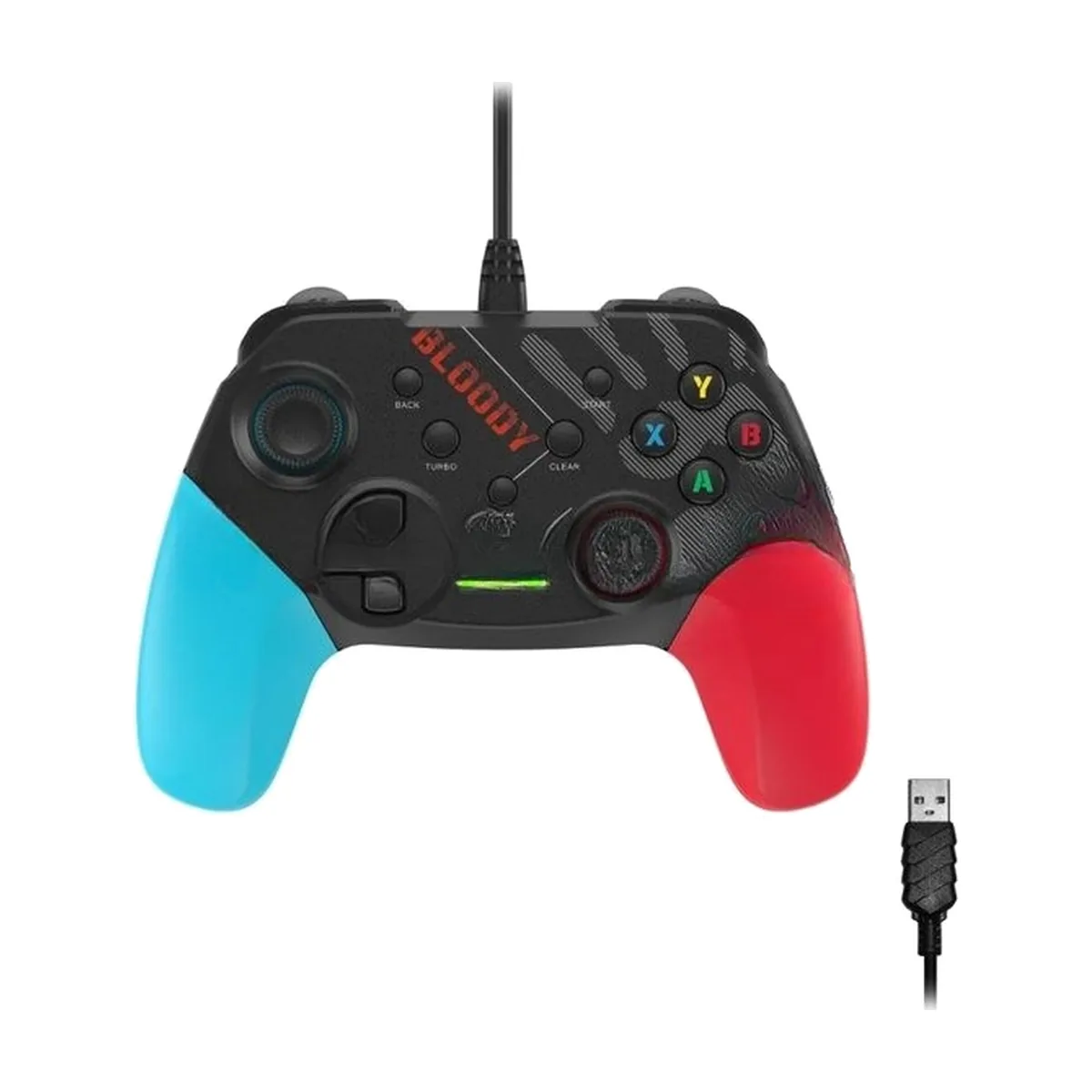 Геймпад A4Tech Bloody GP30 Sports черный/синий USB виброотдача обратная связь