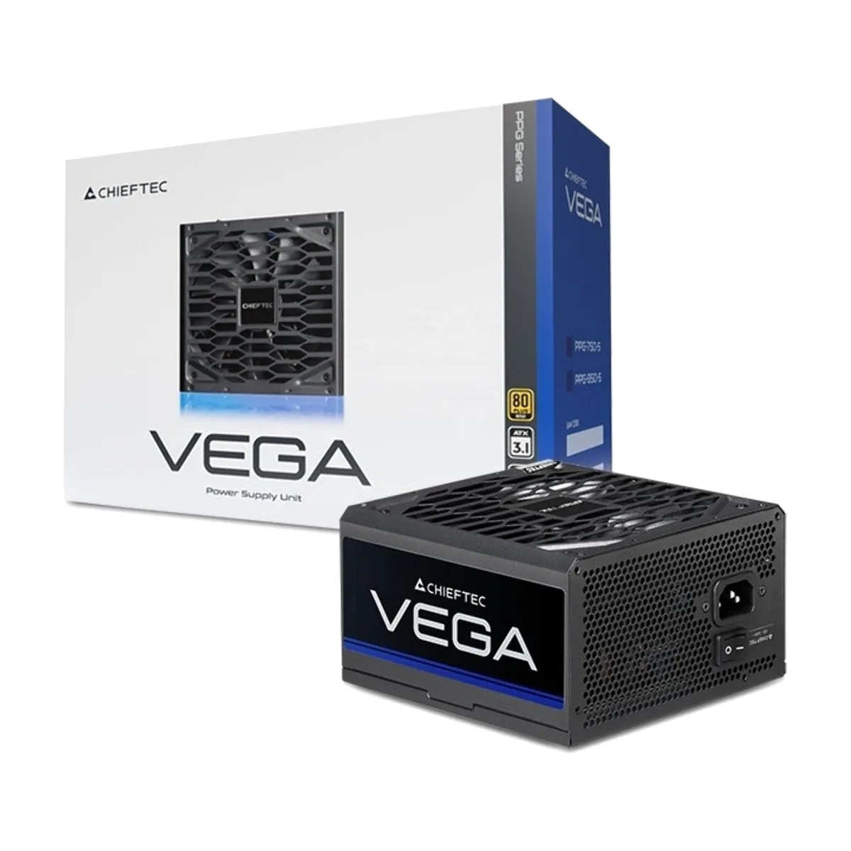Блок питания Chieftec Vega PPG-850-S, 850Вт, 80 PLUS Gold, 135мм, черный