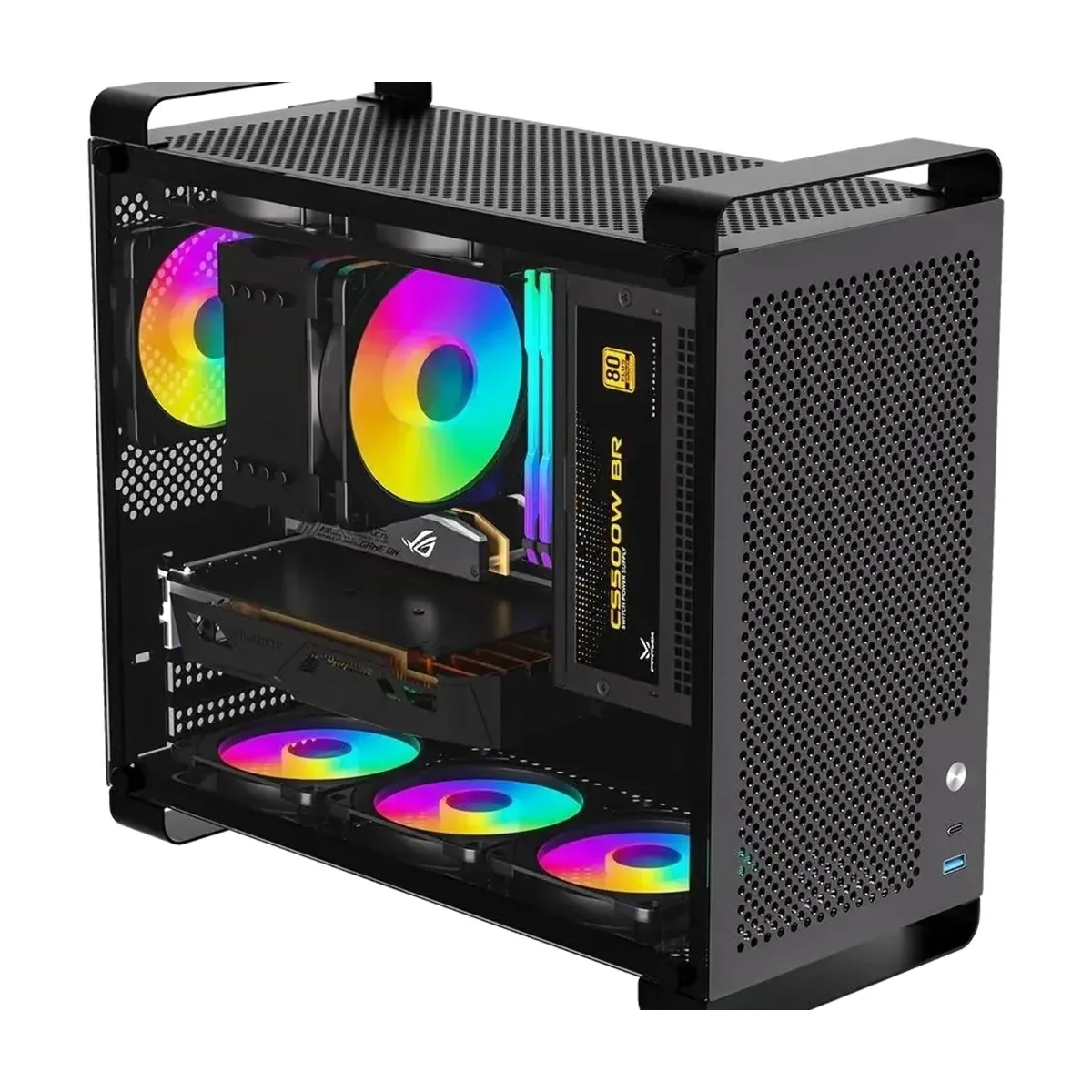 Компьютерный корпус Accord ACC-GCUB4 черный без БП mATX 1x92мм 1xUSB 3.0 1xUSB3.1 audio