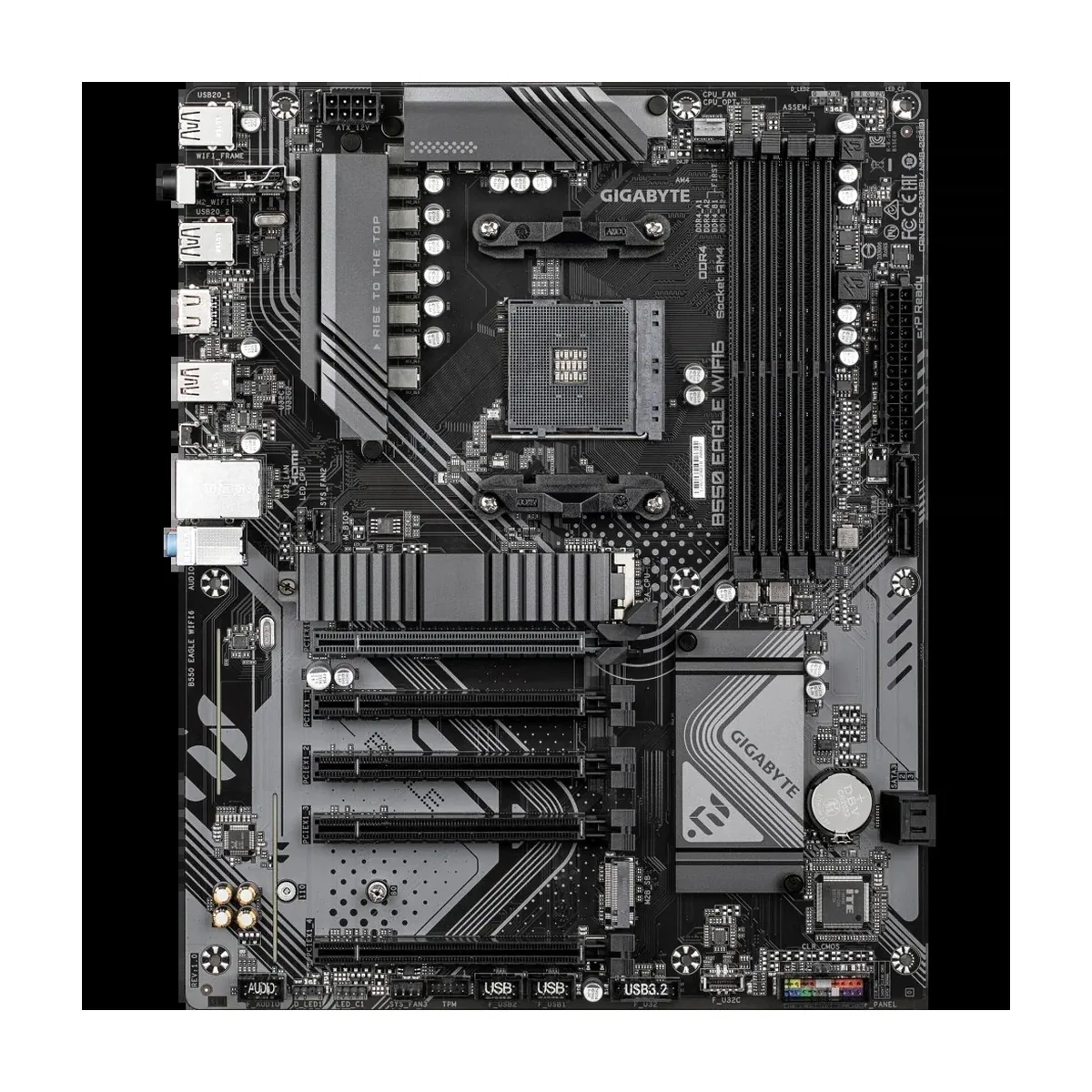 Материнская плата Gigabyte B550 EAGLE WIFI6, AM4, AMD B550, 4xDDR4, 4xSATA, 2xM.2, 3xPCIe x16, HDMI, 1xGb LAN, USB Type-C, 3x3.5 мм, 7.1, ATX