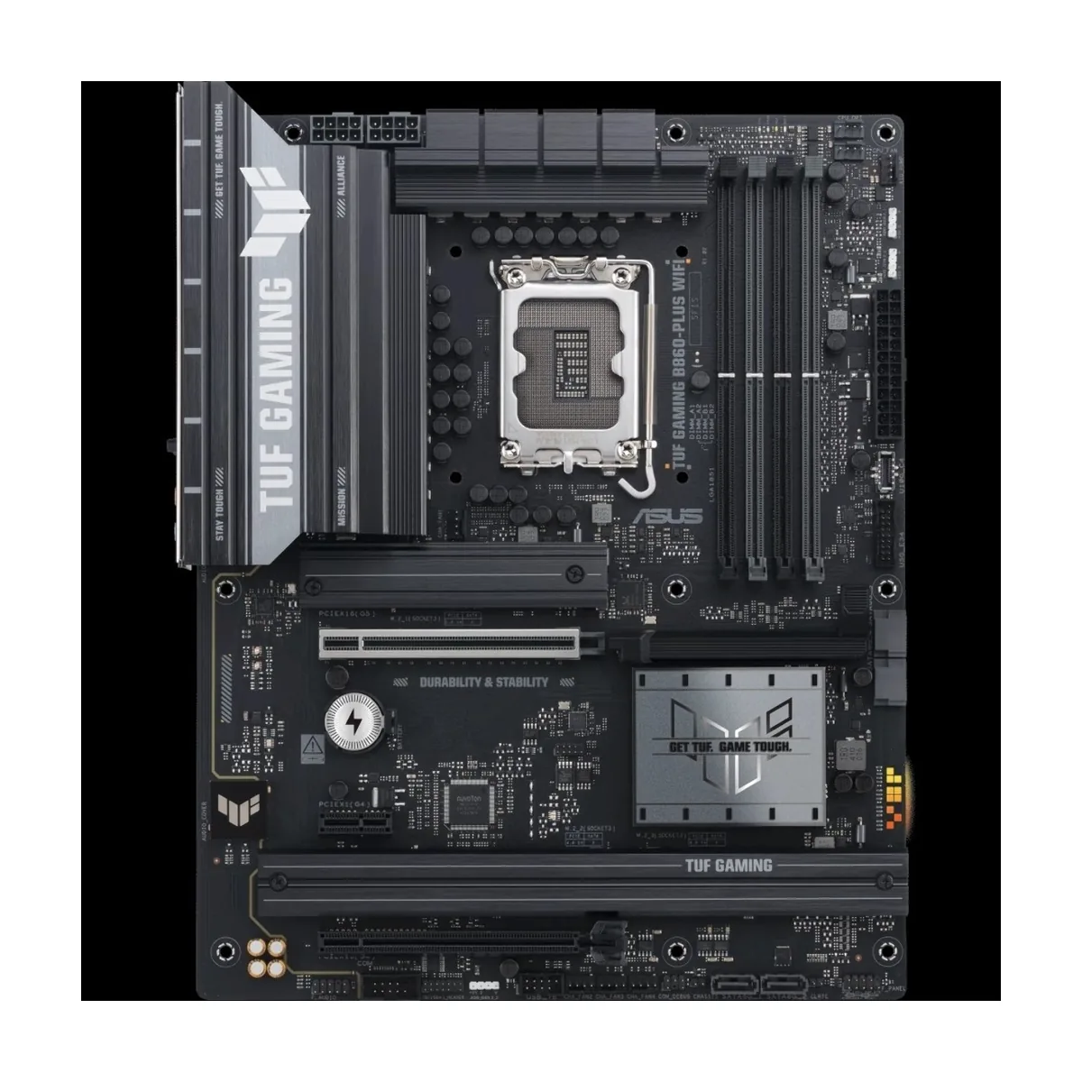 Материнская плата ASUS TUF GAMING B860-PLUS WIFI, LGA1851, Intel B860, 4xDDR5, 4xSATA, 3xM.2, 1xPCIe 5.0 x16, DisplayPort, HDMI, USB Type-C, 1x2.5Gb LAN, 5x3.5 мм, 7.1, ATX