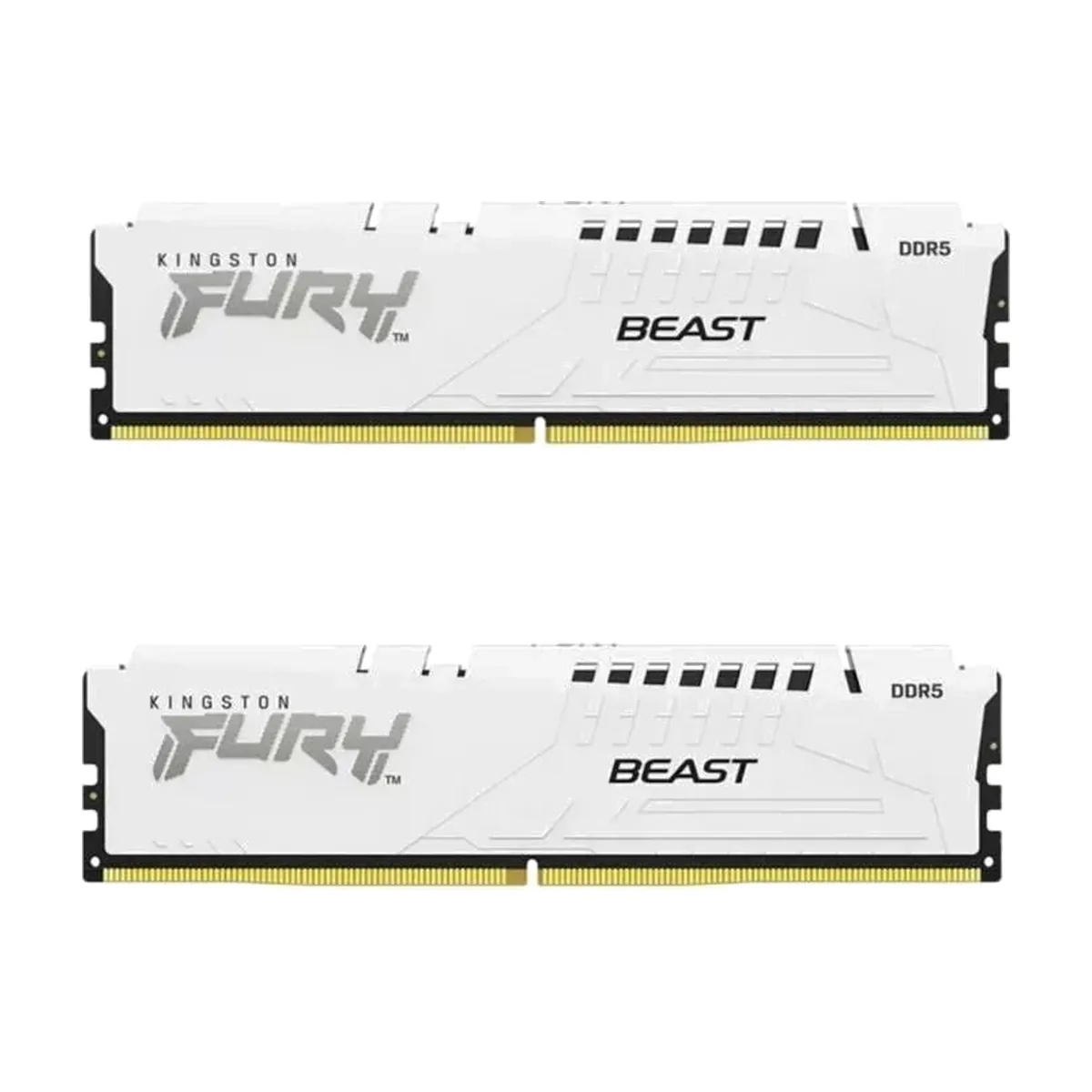 Оперативная память Kingston Fury Beast, DDR5, 32GB (2x16GB), 5200MHz, CL40, DIMM, с радиаторами, белый