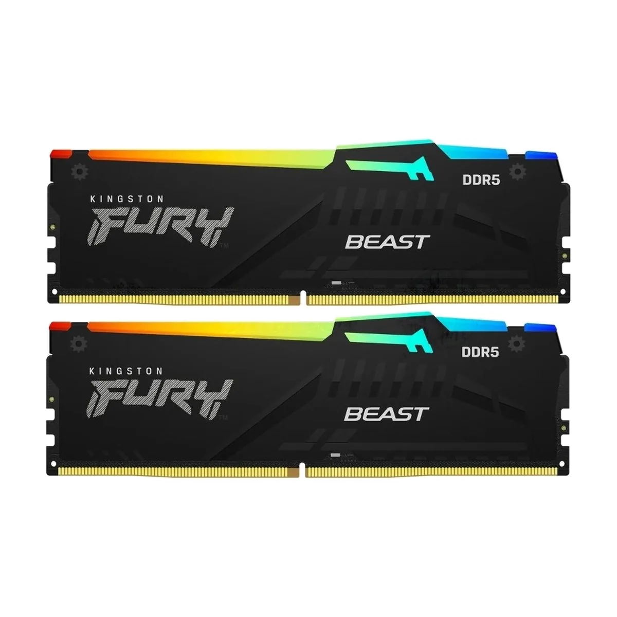 Оперативная память Kingston Fury Beast, DDR5, 16GB (2x8GB), 6000MHz, CL30, DIMM, с радиаторами, RGB, черный