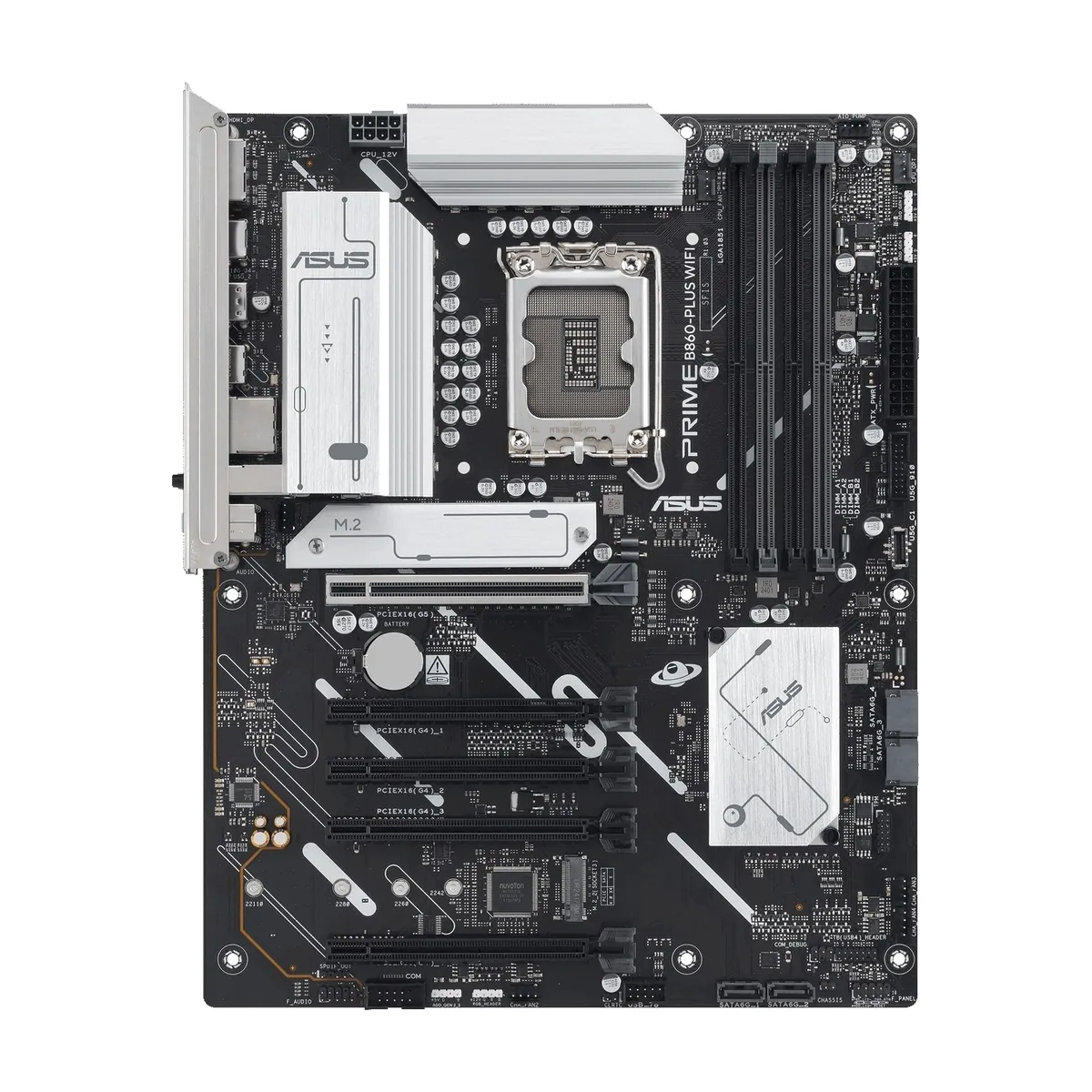 Материнская плата ASUS PRIME B860-PLUS WIFI, LGA1851, Intel B860, 4xDDR5, 4xSATA, 2xM.2, 1xPCIe 5.0 x16, DisplayPort, HDMI, 1x2.5Gb LAN, USB Type-C, 3x3.5 мм, 7.1, ATX