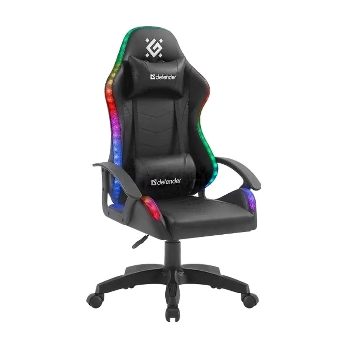 Кресло Defender Factor X RGB черный, экокожа, 120 кг