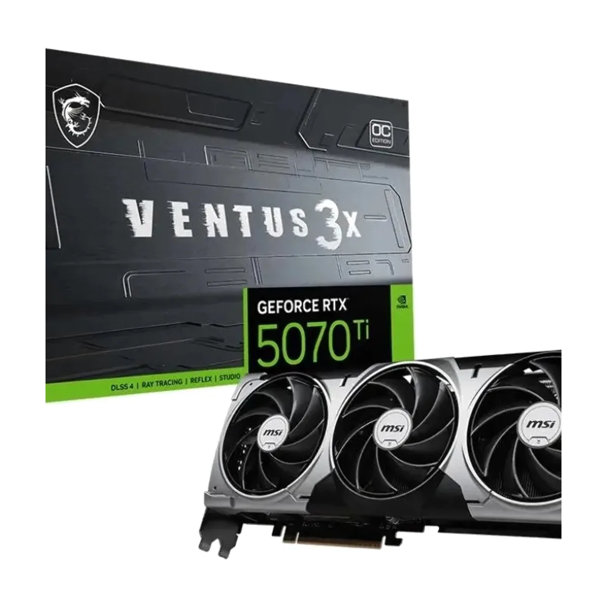 Видеокарта MSI RTX 5070Ti 16G VENTUS 3X OC, 16Gb GDDR7, 256 bit, 3xDP, HDMI, GPU 2300 MHz