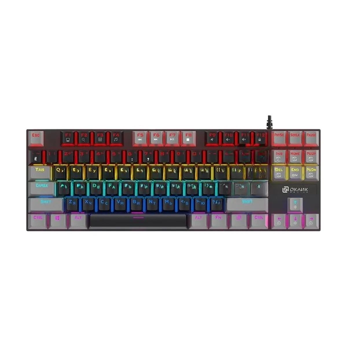 Клавиатура Oklick K600X проводная, USB Type-A, серый