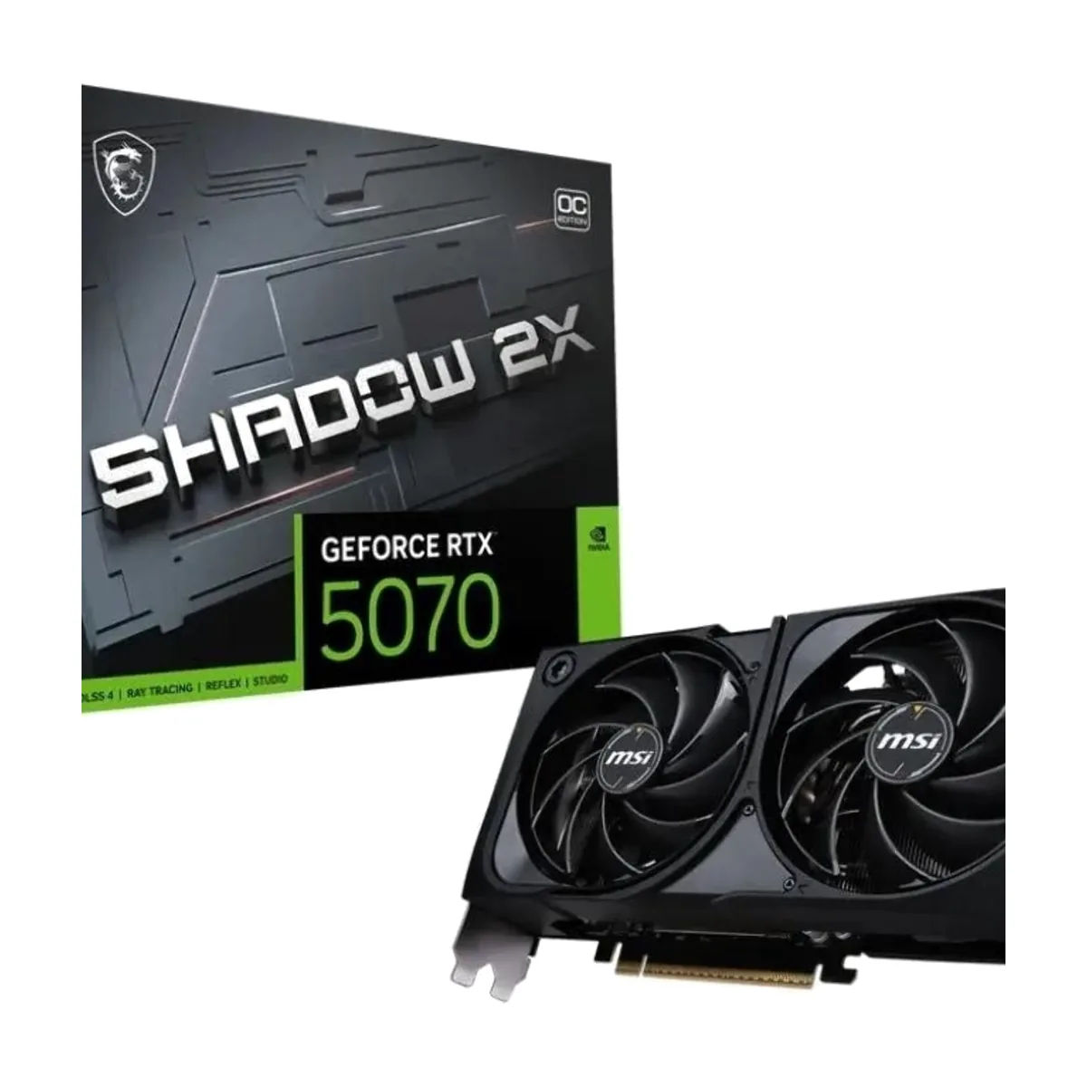 Видеокарта MSI GeForce RTX 5070 SHADOW 2X OC, 12 GB GDDR7, 192 bit, 3xDisplayPort, HDMI, GPU 2295 MHz