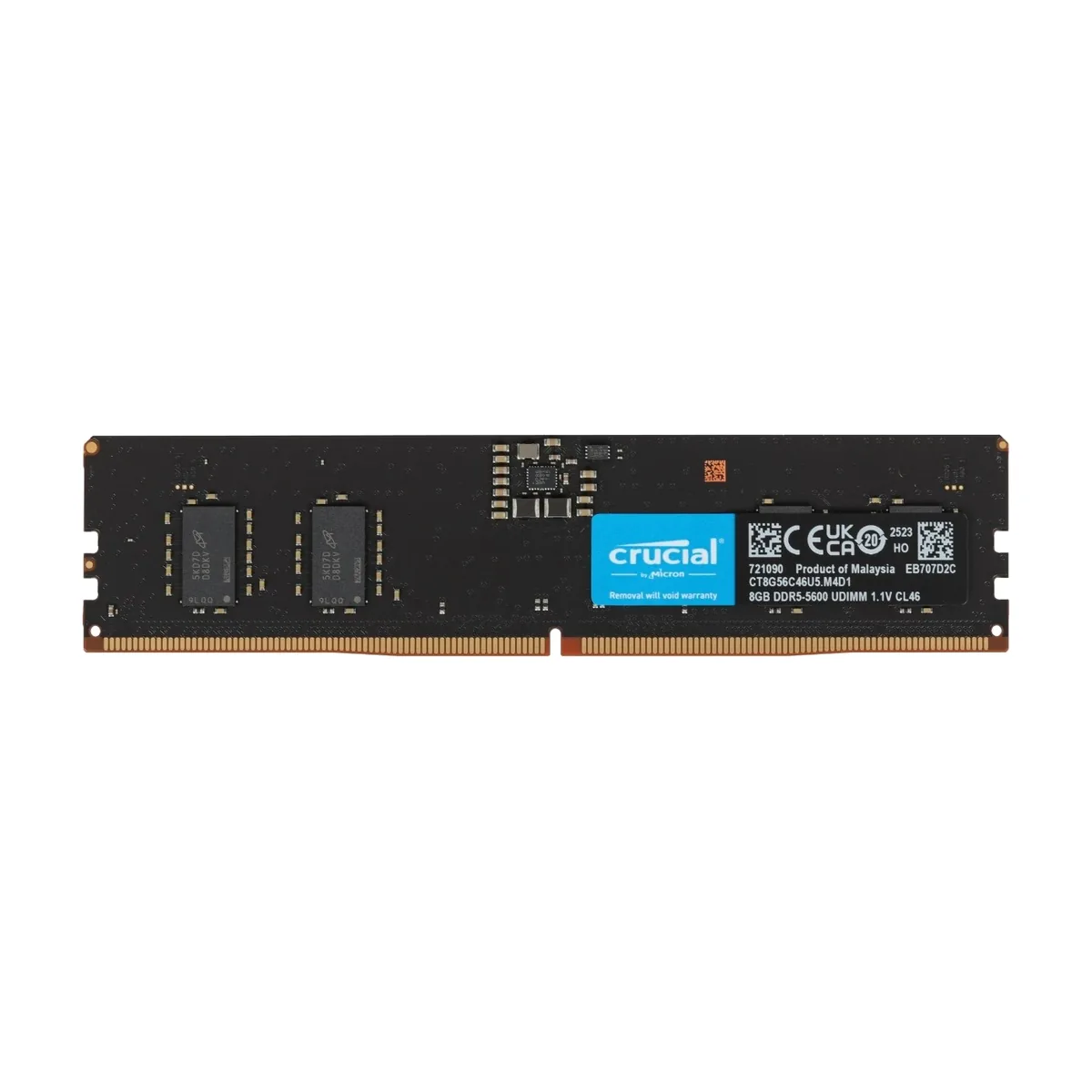 Оперативная память Crucial, DDR5, 8GB (1x8GB), 5600MHz, CL46, DIMM, OEM