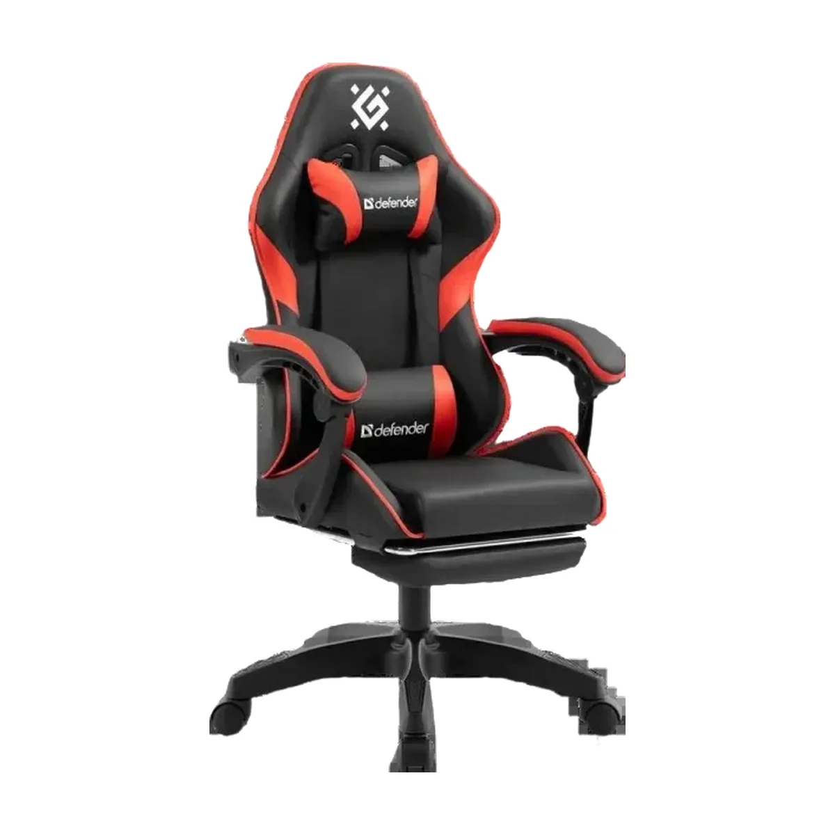 Кресло игровое Defender Serenity черный/красный,класс 2, PU,подножка